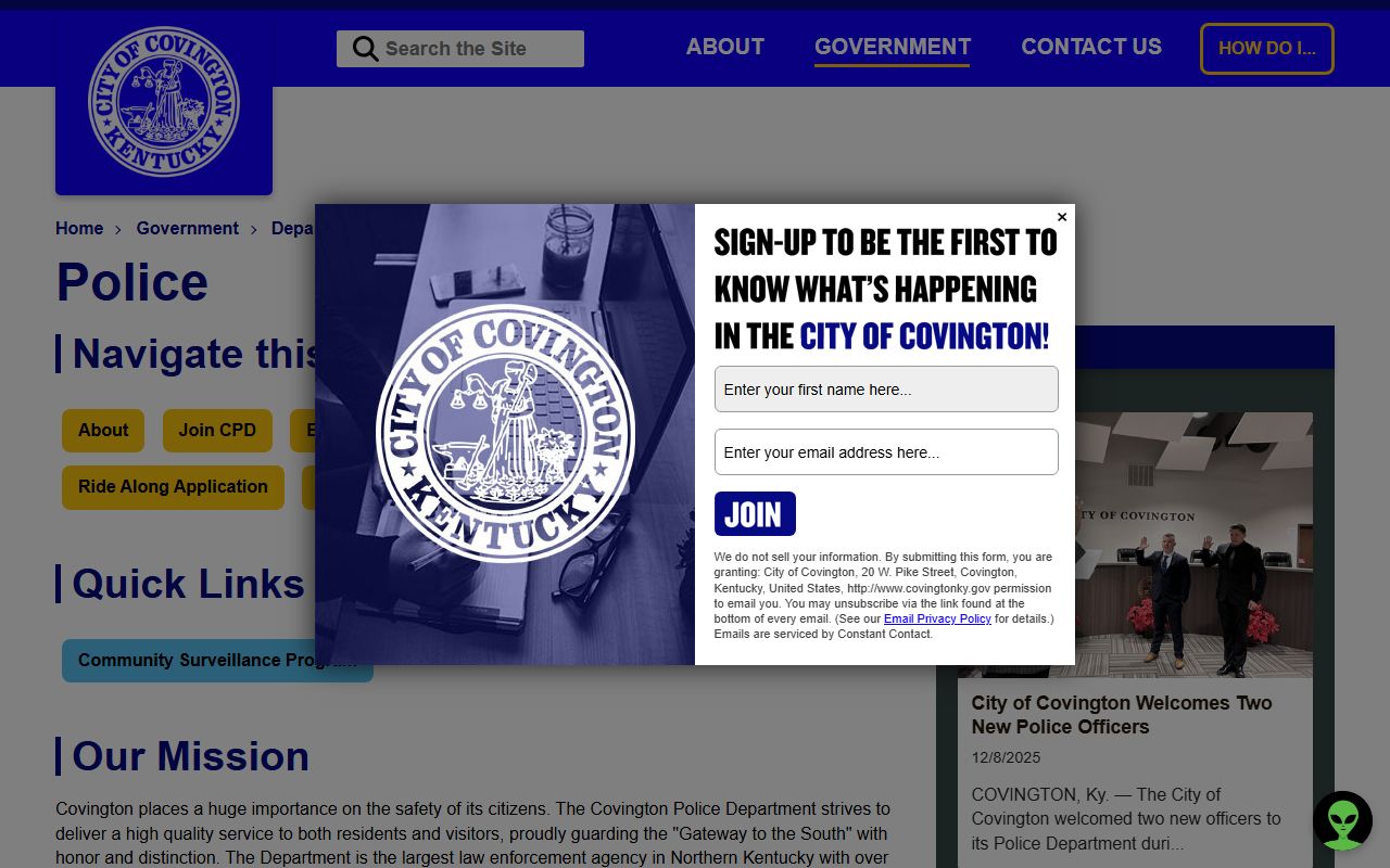 Covington Police Department building