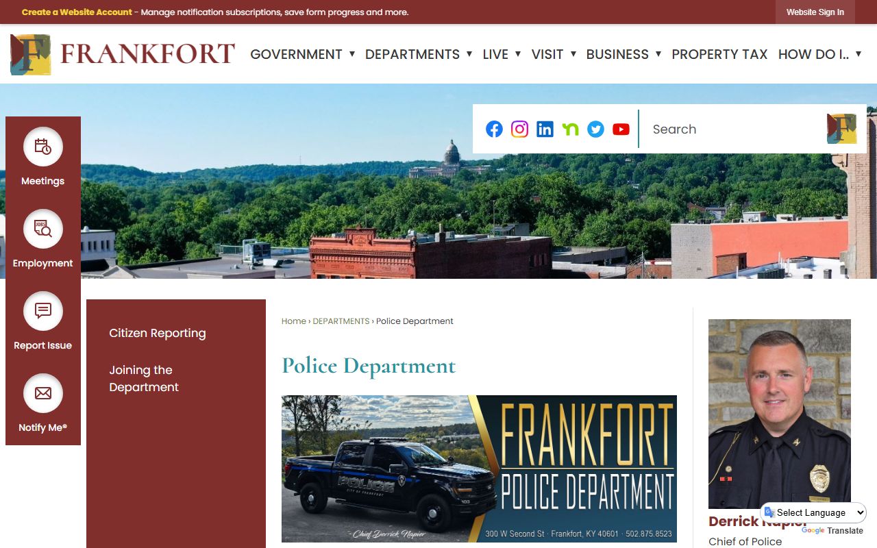 Frankfort Police Department building