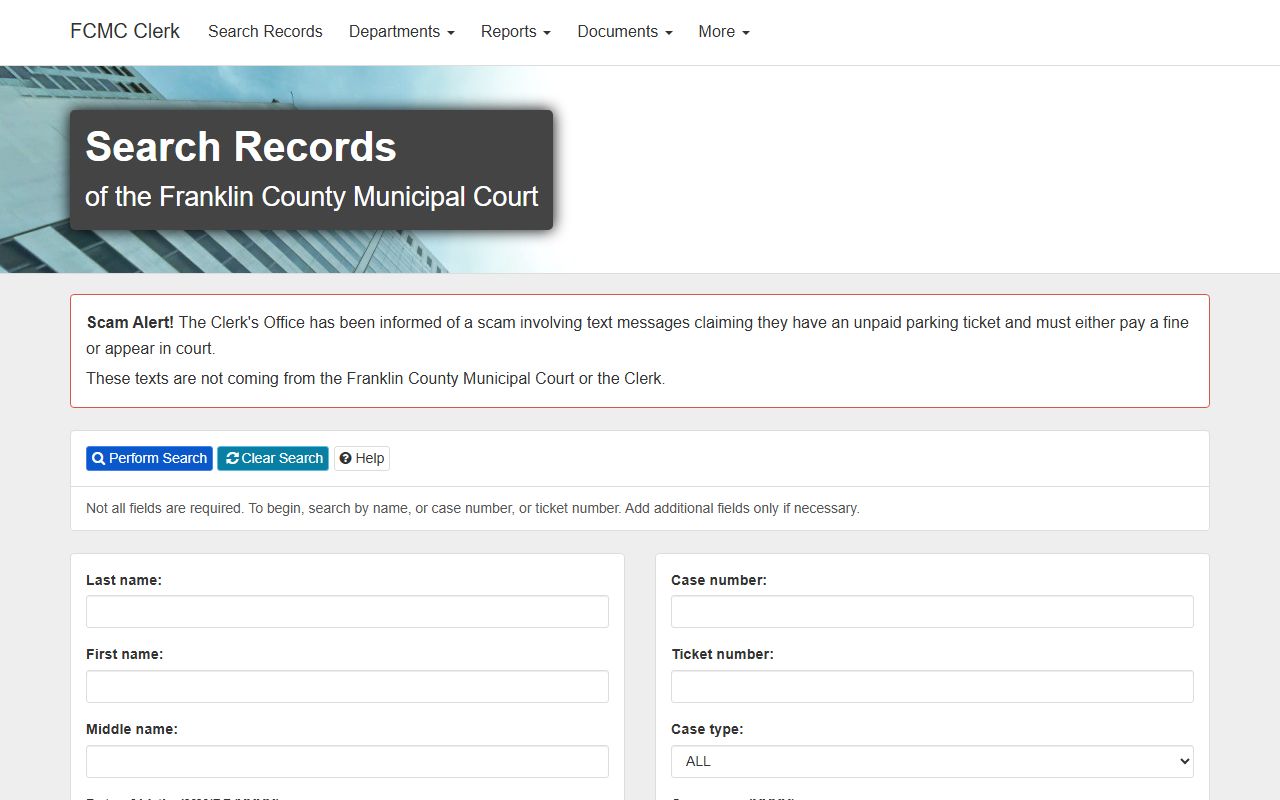 Franklin County Municipal Court Search