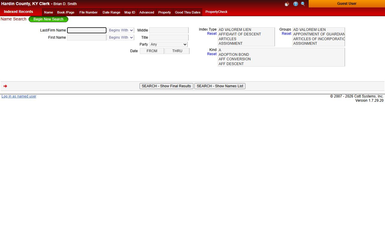 Hardin County eSearch Portal