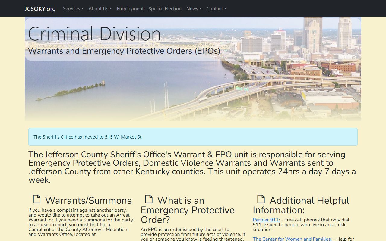 Jefferson County Sheriff Warrant Unit Information