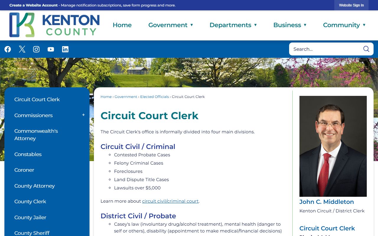 Kenton County Circuit Court Clerk Information